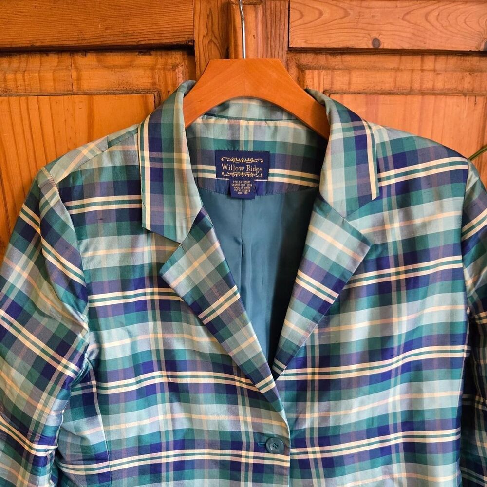 Willow Ridge Women's Plaid Silk Blazer